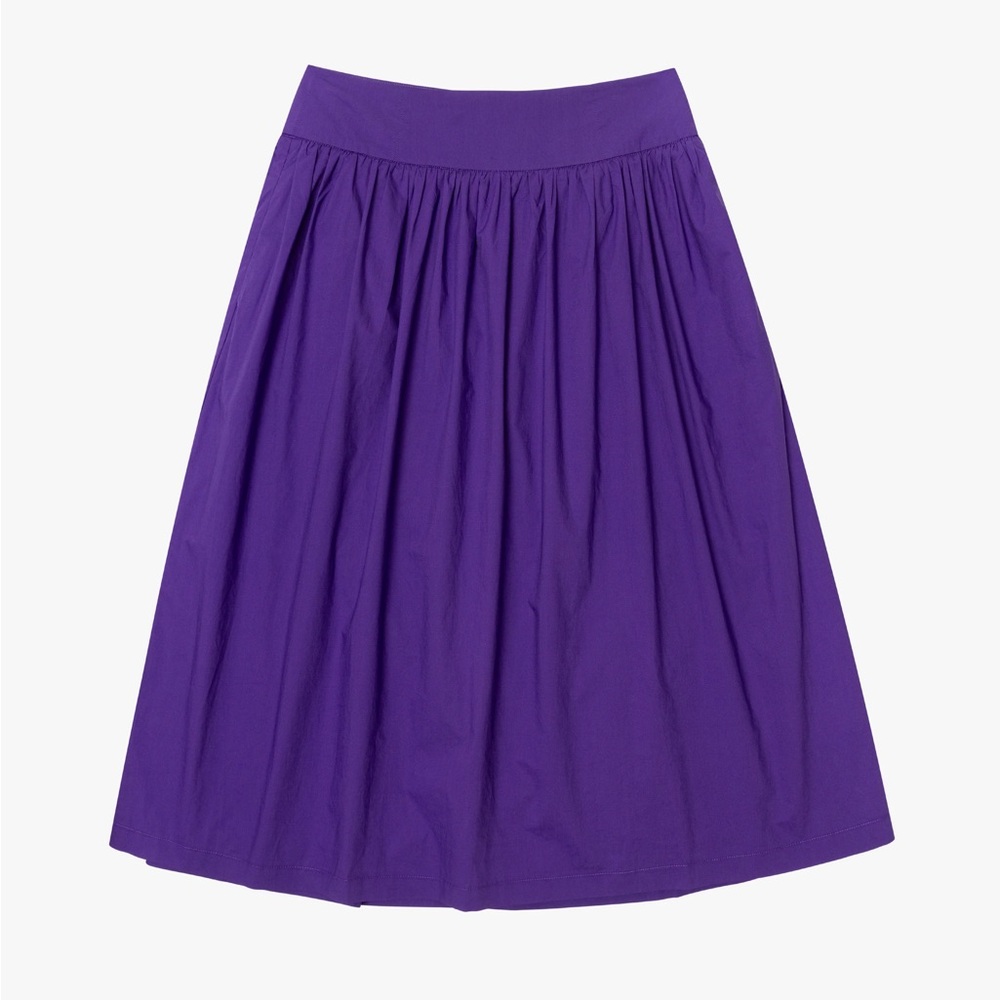 Lisa Says Gah Purple A-Line Midi Skirt